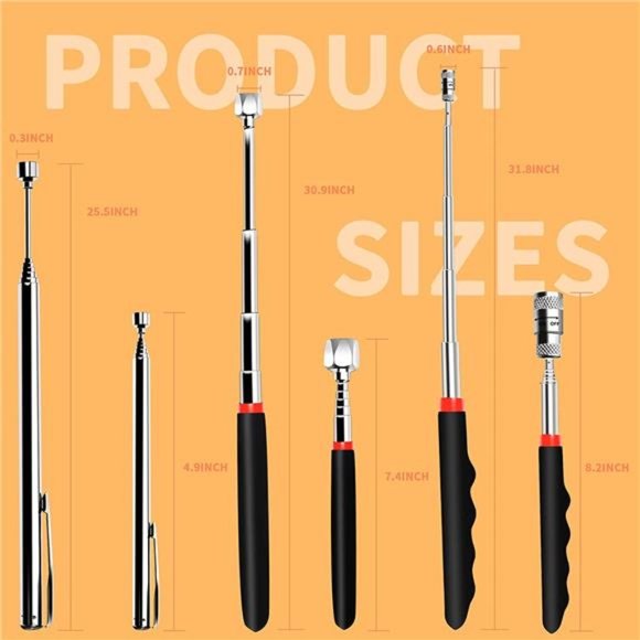 Magnetic Pickup Tool with LED Lights - 3pcs Telescoping Magnet Pick Up Tool - Picture 5 of 7